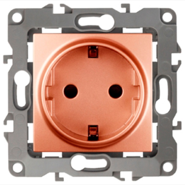Розетка ЭРА 2P+E Schuko 16A-250В IP20 12, медь 12-2101-14