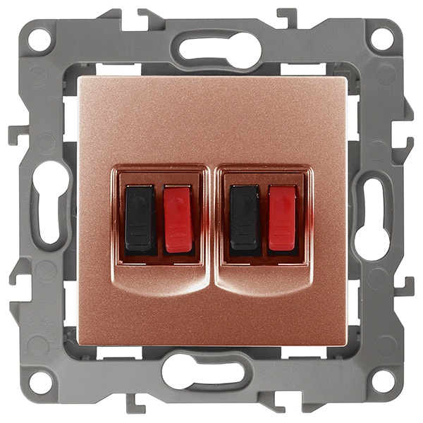 Розетка аудио двойная ЭРА IP20 12, медь 12-3112-14
