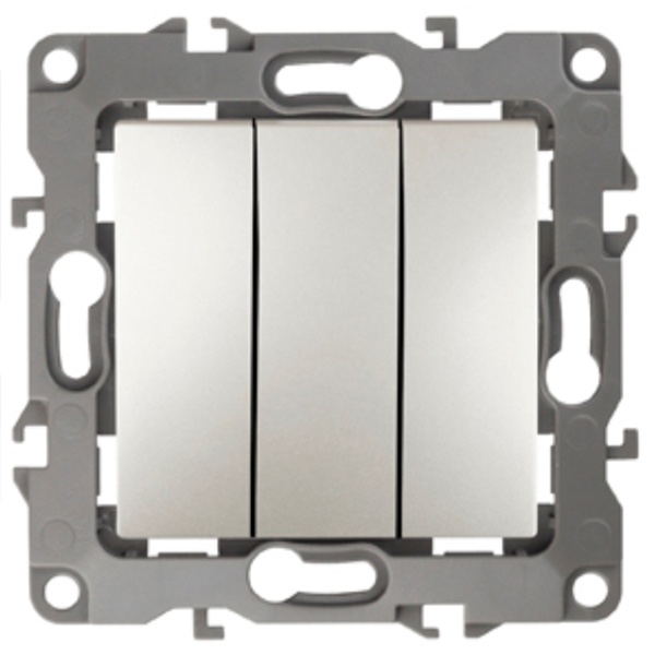 Выключатель тройной ЭРА 10АХ-250В IP20 12, перламутр 12-1107-15