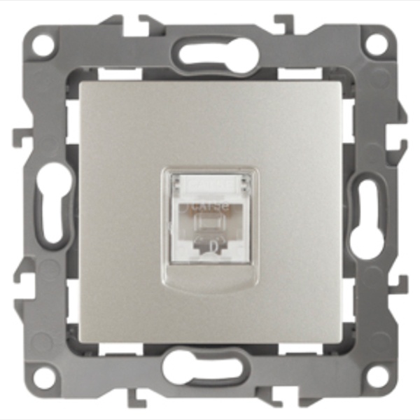 Розетка информационная ЭРА RJ45 кат.5е IP20 12, перламутр 12-3107-15