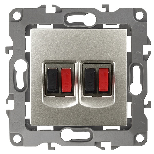 Розетка аудио двойная ЭРА IP20 12, перламутр 12-3112-15