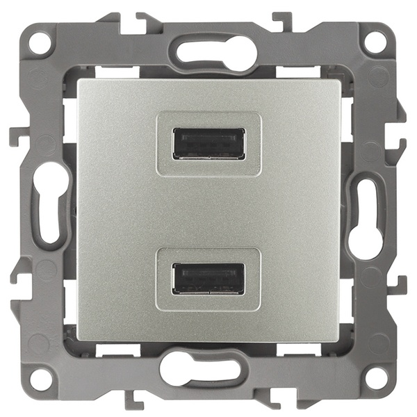 Устройство зарядное USB ЭРА 230В/5В-2100мА IP20 12, перламутр 12-4110-15