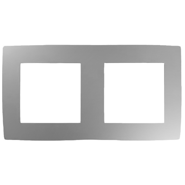 Рамка на 2 поста Эра 12, алюминий 12-5002-03