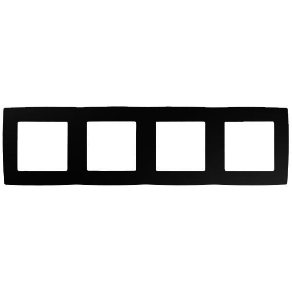 Рамка на 4 поста Эра 12, черный 12-5004-06