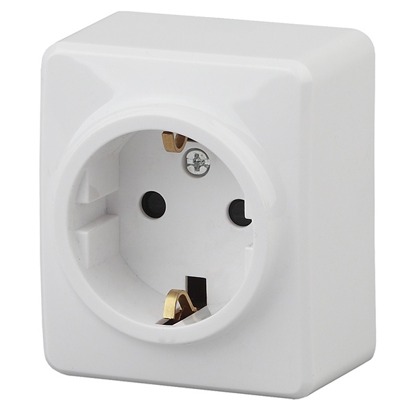 Накладная розетка ЭРА Эксперт 2P+E Schuko 16A-250В IP20 белый 11-2203-01