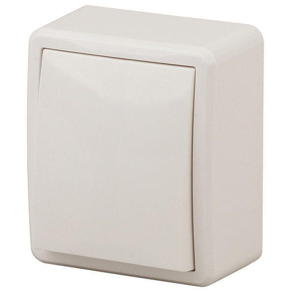 Накладной переключатель одноклавишный ЭРА Эксперт 10АХ-250В IP20 слоновая кость 11-1203-02 (бежевый)