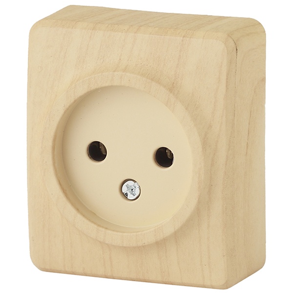 Накладная розетка ЭРА Эксперт 2P 16A-250В IP20 сосна 11-2201-11