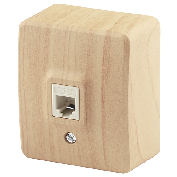 Накладная розетка ЭРА Эксперт телефонная RJ11 IP20 сосна 11-3202-11