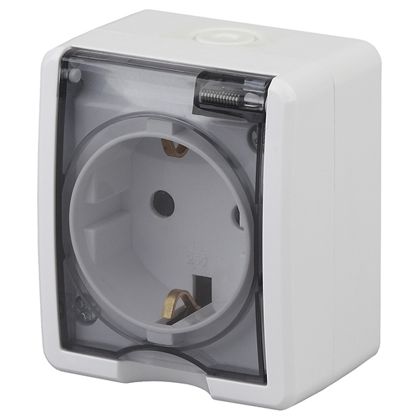 Розетка ЭРА Эксперт 2П+3 16A-250В открытой установки IP54 белый 11-2401-01