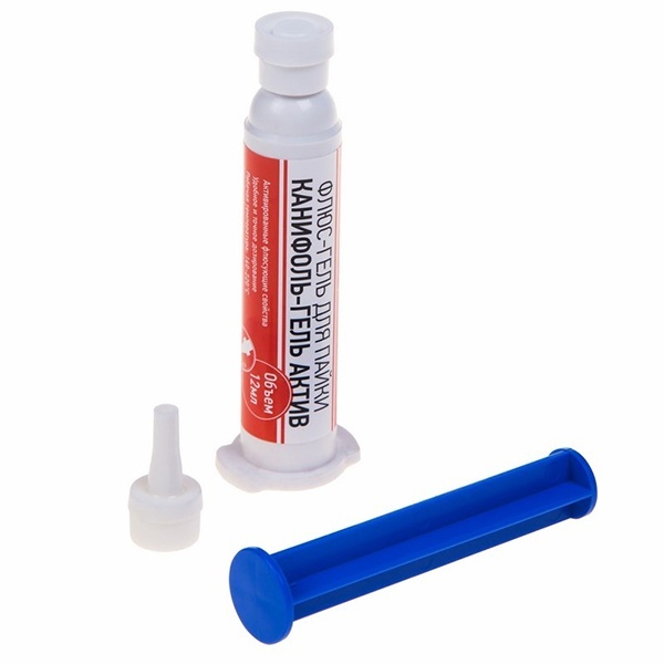 Флюс-гель для пайки Rexant Канифоль-гель актив 12 мл (шприц)