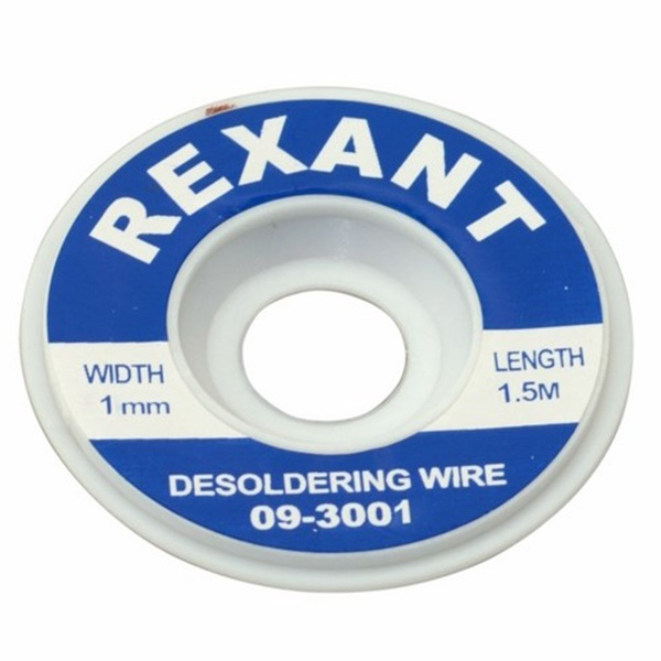 Медная лента Rexant (оплетка) для удаления припоя d1.0мм x1.5м