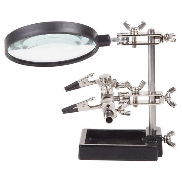 Держатель Rexant Третья рука с лупой х3, D90 мм