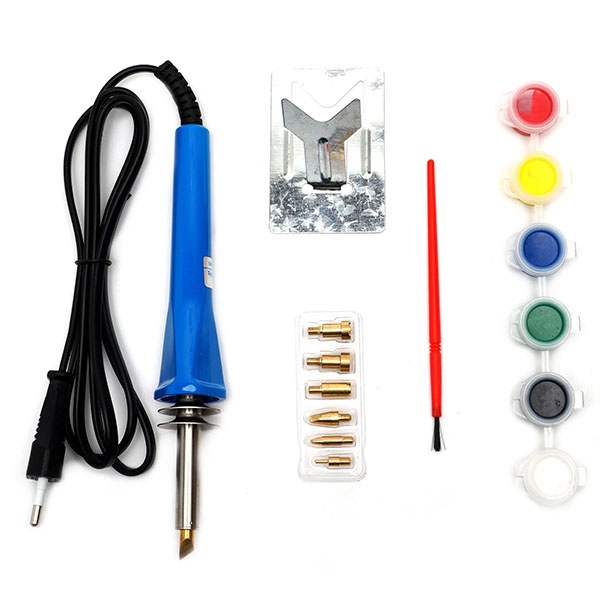 Выжигатель-паяльник Rexant 30Вт (6 насадок) + краски