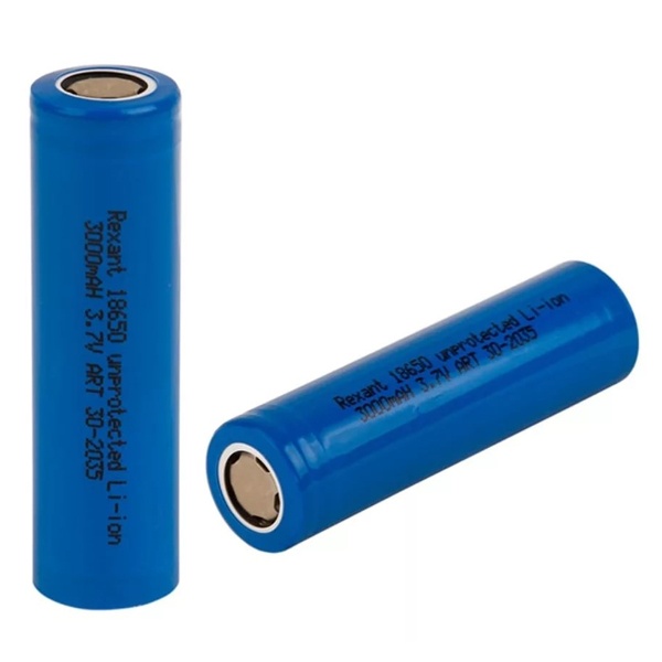 Высокоемкостный аккумулятор Rexant 18650 unprotected 20 А Li-ion 3000 mAH 3.7V