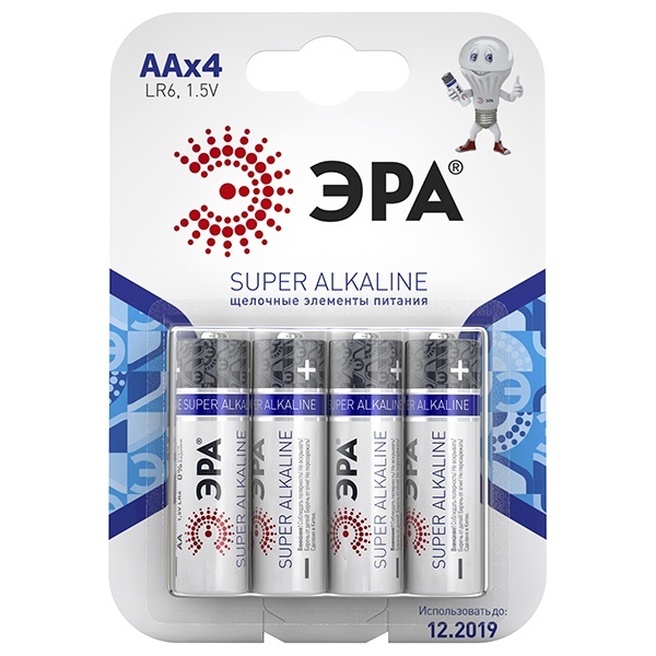 Батарейка AA ЭРА LR6 Super Alkaline (упаковка 4 шт) 5055398600849