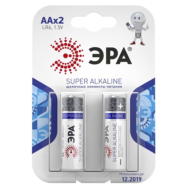 Батарейка AA ЭРА LR6 Super Alkaline (упаковка 2 шт) 5055398600900