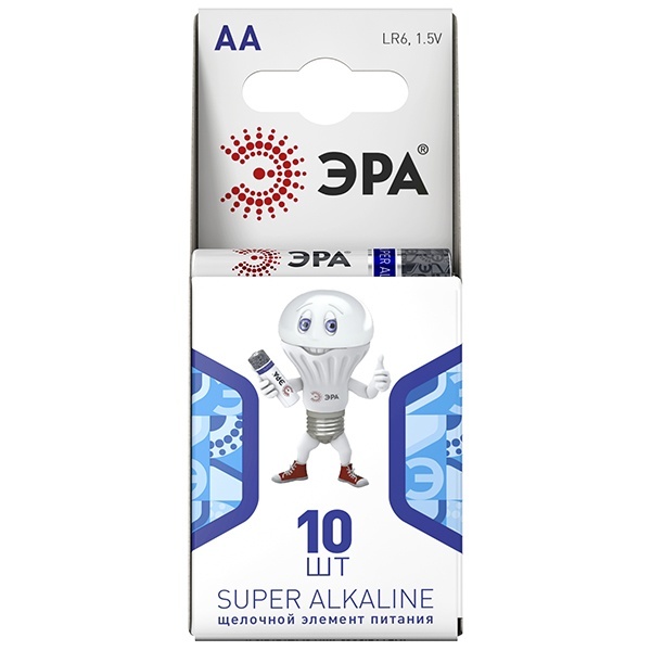 Батарейка AA ЭРА LR6 Super Alkaline (упаковка 10 шт) 5055398621479