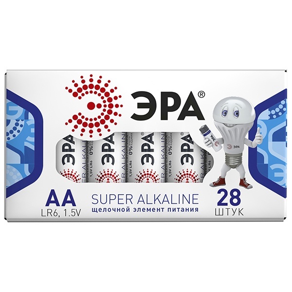 Батарейка AA ЭРА LR6 Super Alkaline (упаковка 28 шт) 5055398651254