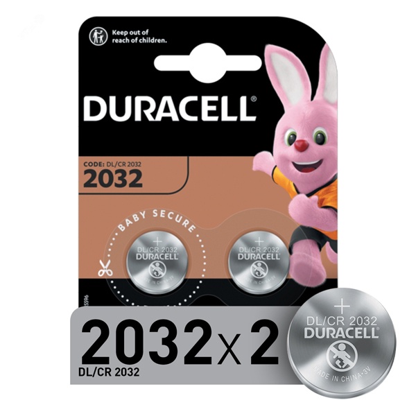 Батарейка Duracell 2032 (DL/CR2032) 3V литиевая для электронных устройств (упаковка 2 шт) 054967