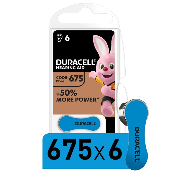 Батарейка Duracell 675/PR44 1.45V ZA для слуховых аппаратов (упаковка 6 шт) 96091470