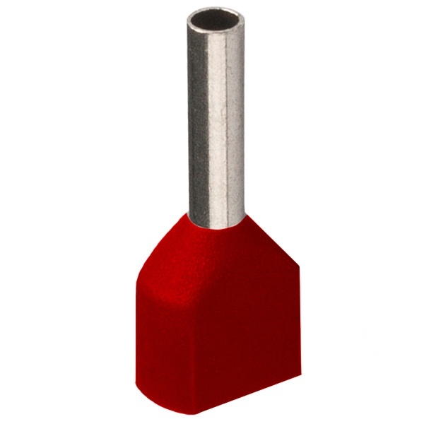 Наконечник кабельный ИЭК НШВИ2 0,75-8 с изолированным фланцем темно-красный НГИ2 [уп.100шт]