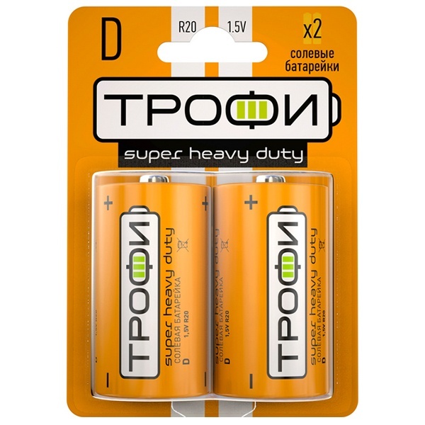 Батарейка Трофи D R20-2BL (упаковка 2шт) 5055945558852