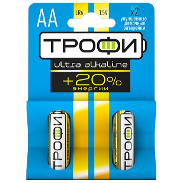 Батарейка Трофи AA LR6 Energy Max Alkaline (упаковка 2 шт) 5055945540635