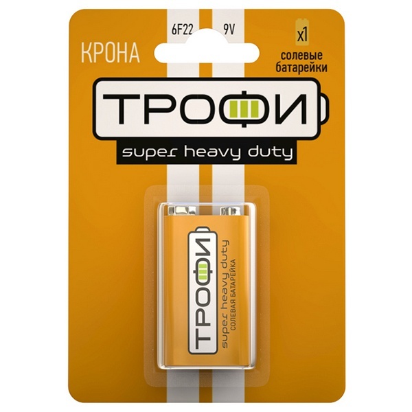 Батарейка Крона Трофи 6F22-1BL (упаковка 1шт) 5055945558883