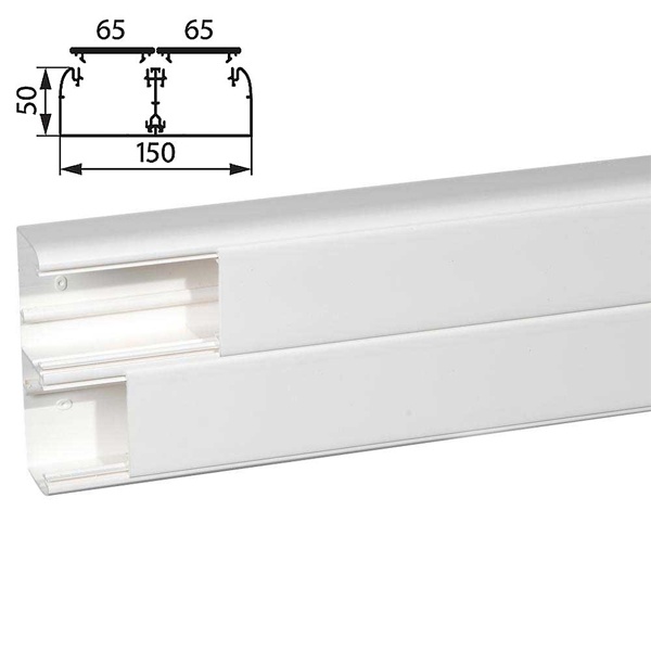 Кабель-канал Legrand DLP ПВХ 150х50 с двумя крышками 65 мм и несущей перегородкой (кабельный короб)