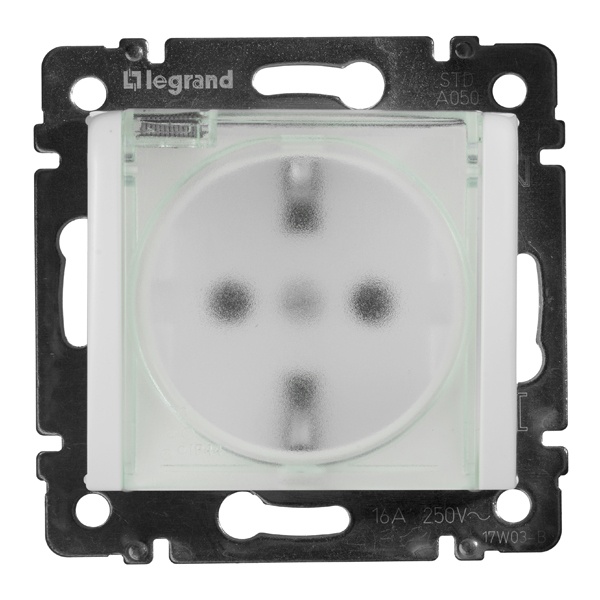 Розетка IP44 с крышкой Legrand Valena с заземлением белая