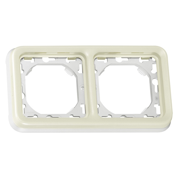 Рамка горизонтальная 2 поста скрытого монтажа Legrand Plexo IP55, белый