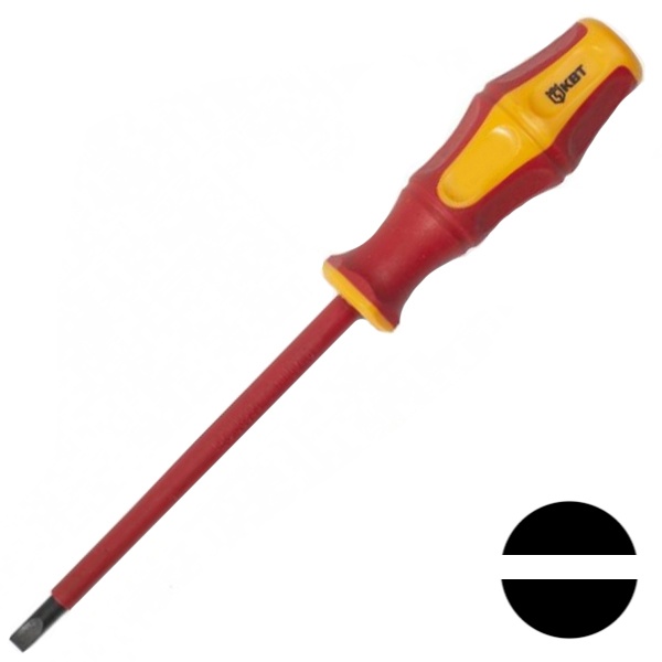 Отвертка КВТ плоская диэлектрическая шлиц 3,0х100мм Профи VDE 1000В