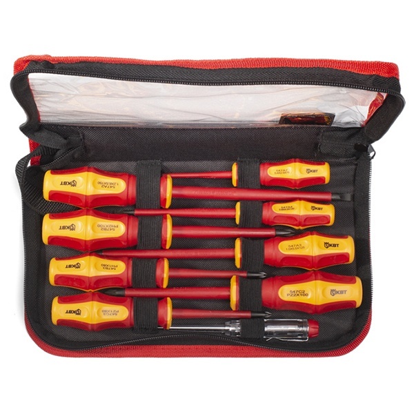 Набор диэлектрических отверток КВТ 9 штук НИО-09 Профи VDE 1000В