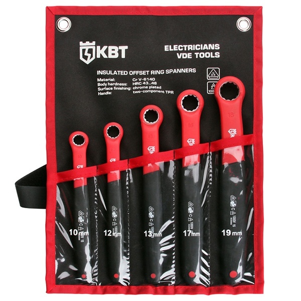 Набор КВТ диэлектрических накидных ключей до 1000В 5 предметов НИИ-07