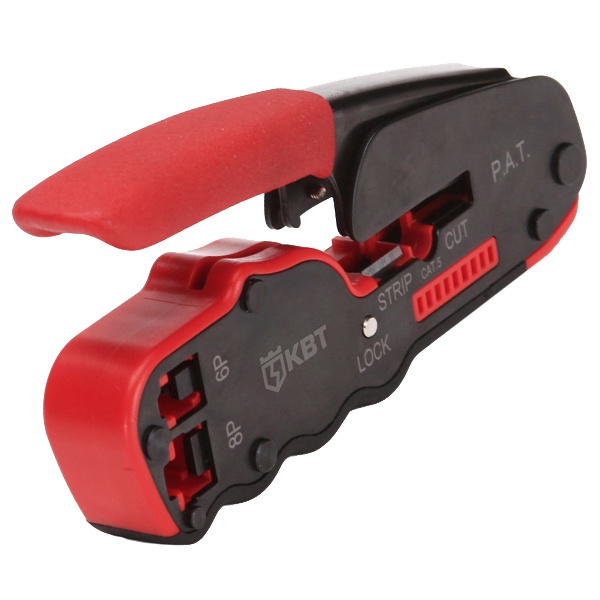 Обжимные клещи КВТ JT-04 с 2 встроенными модулями для RJ-45, RJ-12, RJ-11