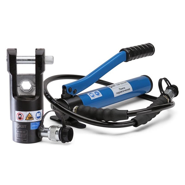 Пресс гидравлический КВТ помповый ПГП-300 с выносным насосом для опрессовки наконечников до 300 мм2