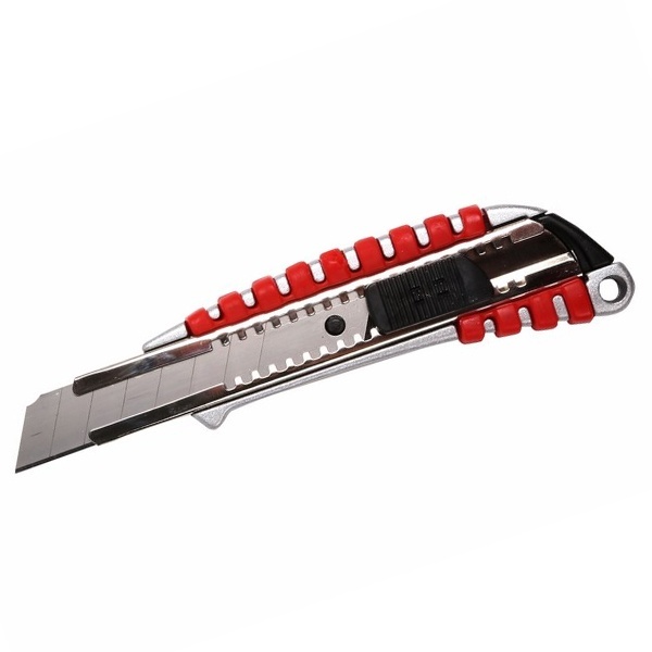 Нож Rexant с сегментированным лезвием 18 мм, металлический обрезиненный корпус