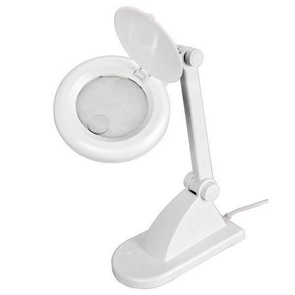 Лупа настольная Rexant 3D+12D с подсветкой белая