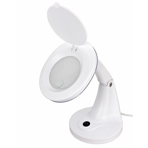 Лупа настольная Rexant 3D+12D с подсветкой 48 LED, белая