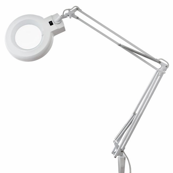 Лупа на струбцине Rexant круглая 3D с подсветкой белая