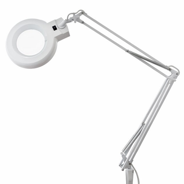 Лупа на струбцине Rexant круглая 5D с подсветкой белая