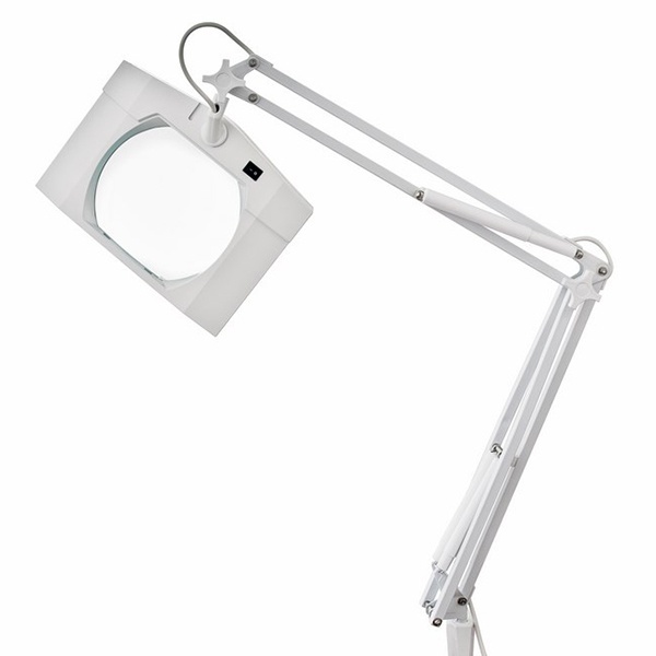 Лупа на струбцине Rexant квадратная 3D с подсветкой белая