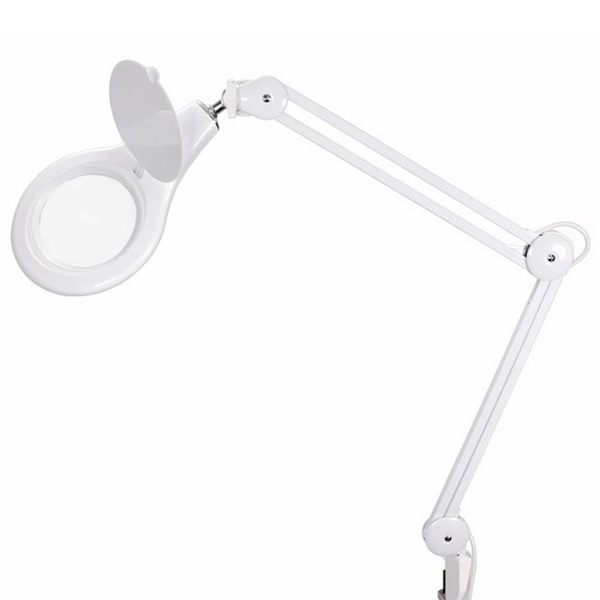 Лупа на струбцине Rexant круглая 5D с подсветкой 56 SMD LED, белая