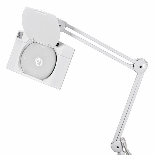 Лупа на струбцине Rexant квадратная 5D с подсветкой 108 LED, белая