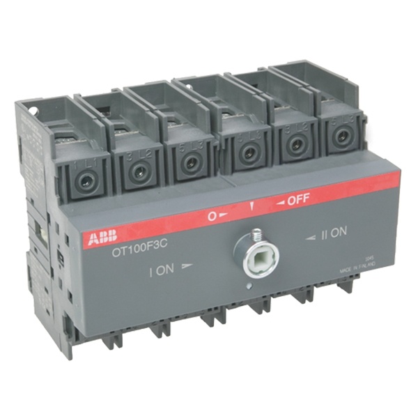Реверсивный рубильник OT100F3C до 100A 3х полюсный для установки на DIN-рейку или плату (без ручки) (выключатель нагрузки)