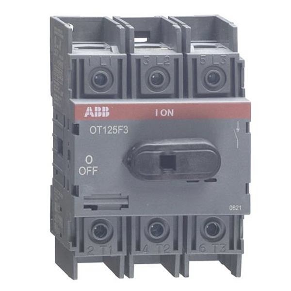 Рубильник OT125F3 до 125А 3х полюсный для установки на DIN-рейку или плату (с резервной ручкой) (выключатель нагрузки)
