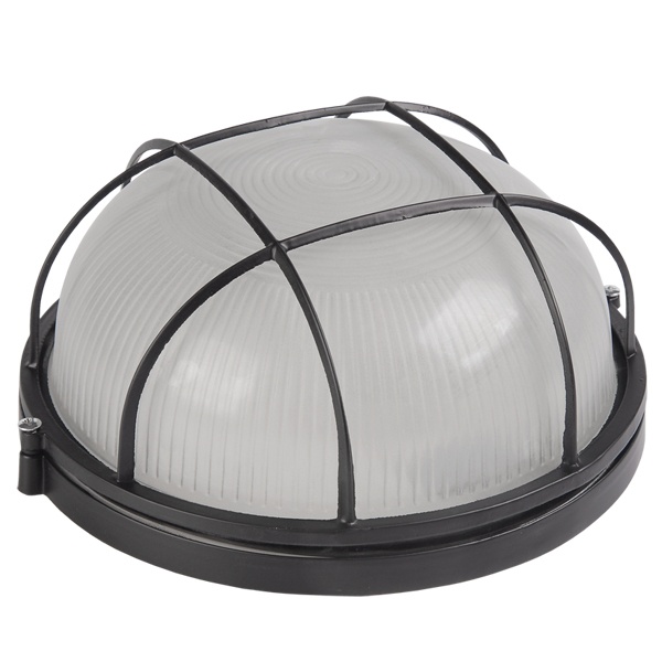 Светильник ИЭК НПП1102 влагозащищенный 100W E27 IP54 круглый с решеткой черный