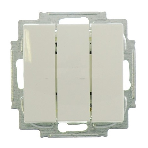 Выключатель трехклавишный ABB Basic 55 слоновая кость (106/3/1 UC-92) (бежевый)