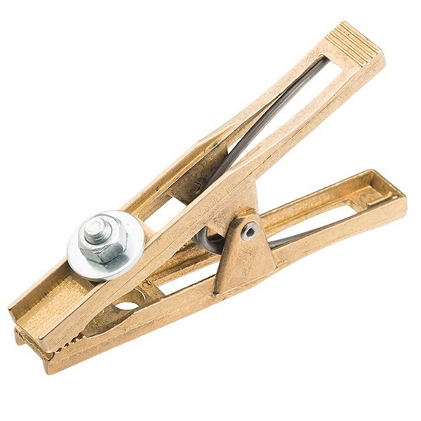 Сварочный зажим Крокодил для массы 200А 140мм (латунь)