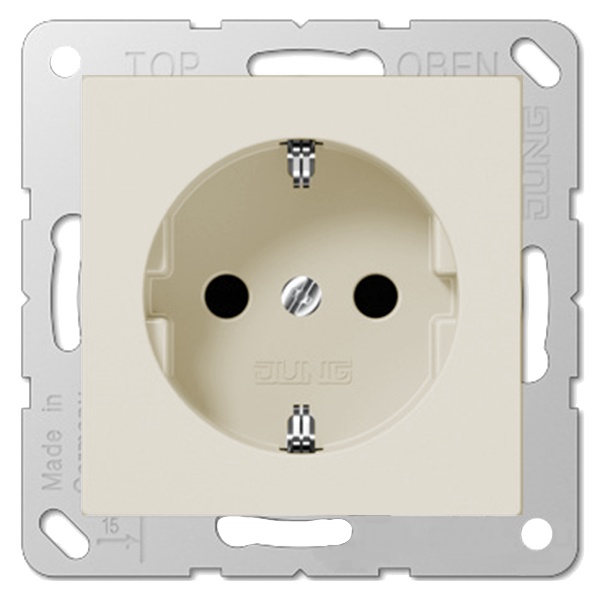 Розетка Jung ECO Profi с/з 220В 16а безвинтовой зажим Слоновая кость (бежевый)